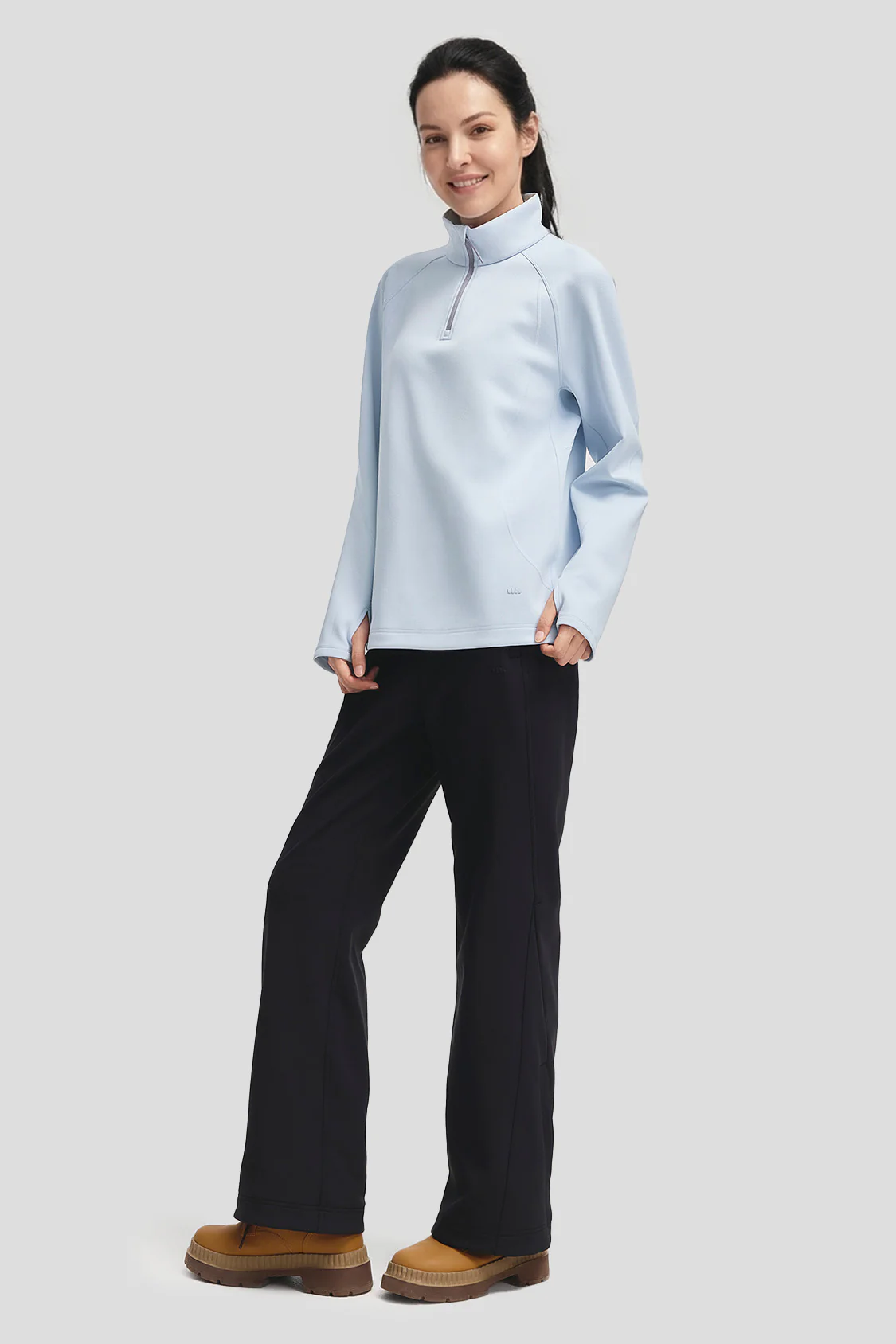 FlexWarm – Women’s High-Stretch Fleece-Feel Half-Zip Long Sleeve Top (Light Warmth) - Image 14