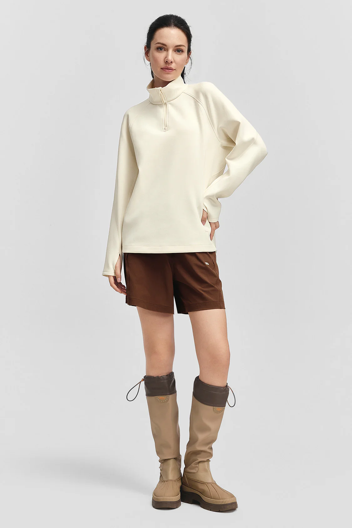 FlexWarm – Women’s High-Stretch Fleece-Feel Half-Zip Long Sleeve Top (Light Warmth) - Image 6