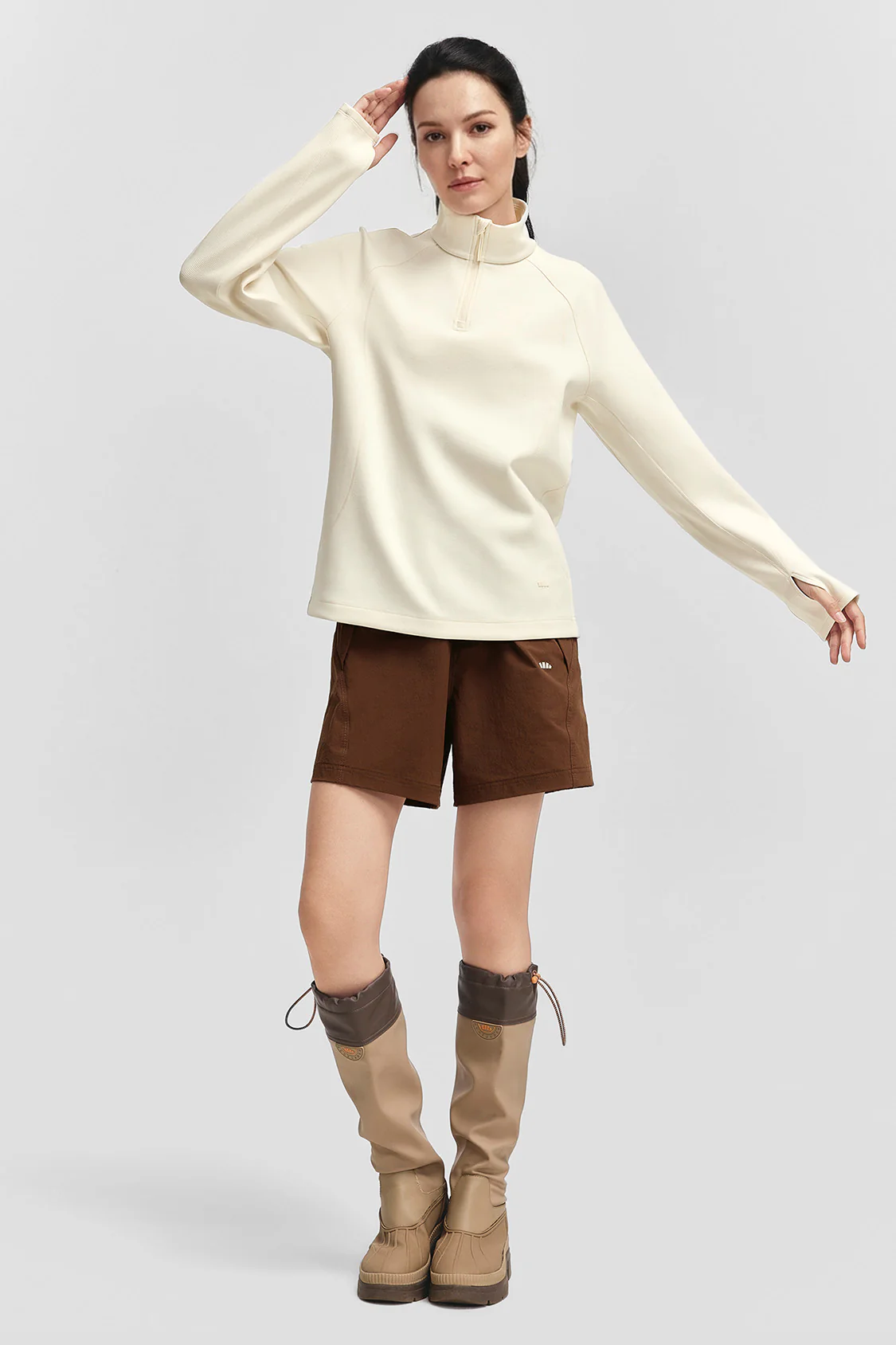 FlexWarm – Women’s High-Stretch Fleece-Feel Half-Zip Long Sleeve Top (Light Warmth) - Image 7