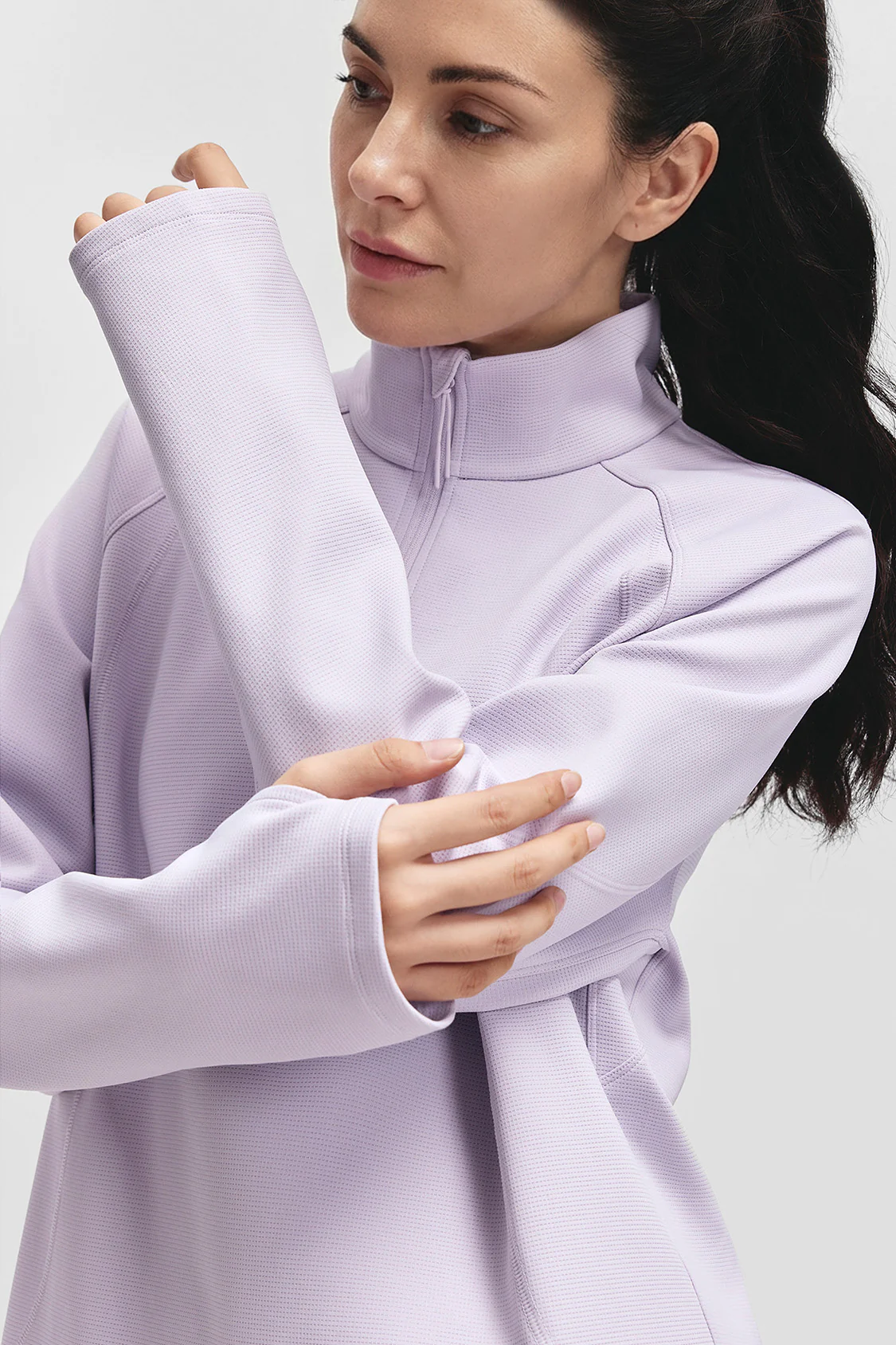 FlexWarm – Women’s High-Stretch Fleece-Feel Half-Zip Long Sleeve Top (Light Warmth) - Image 8
