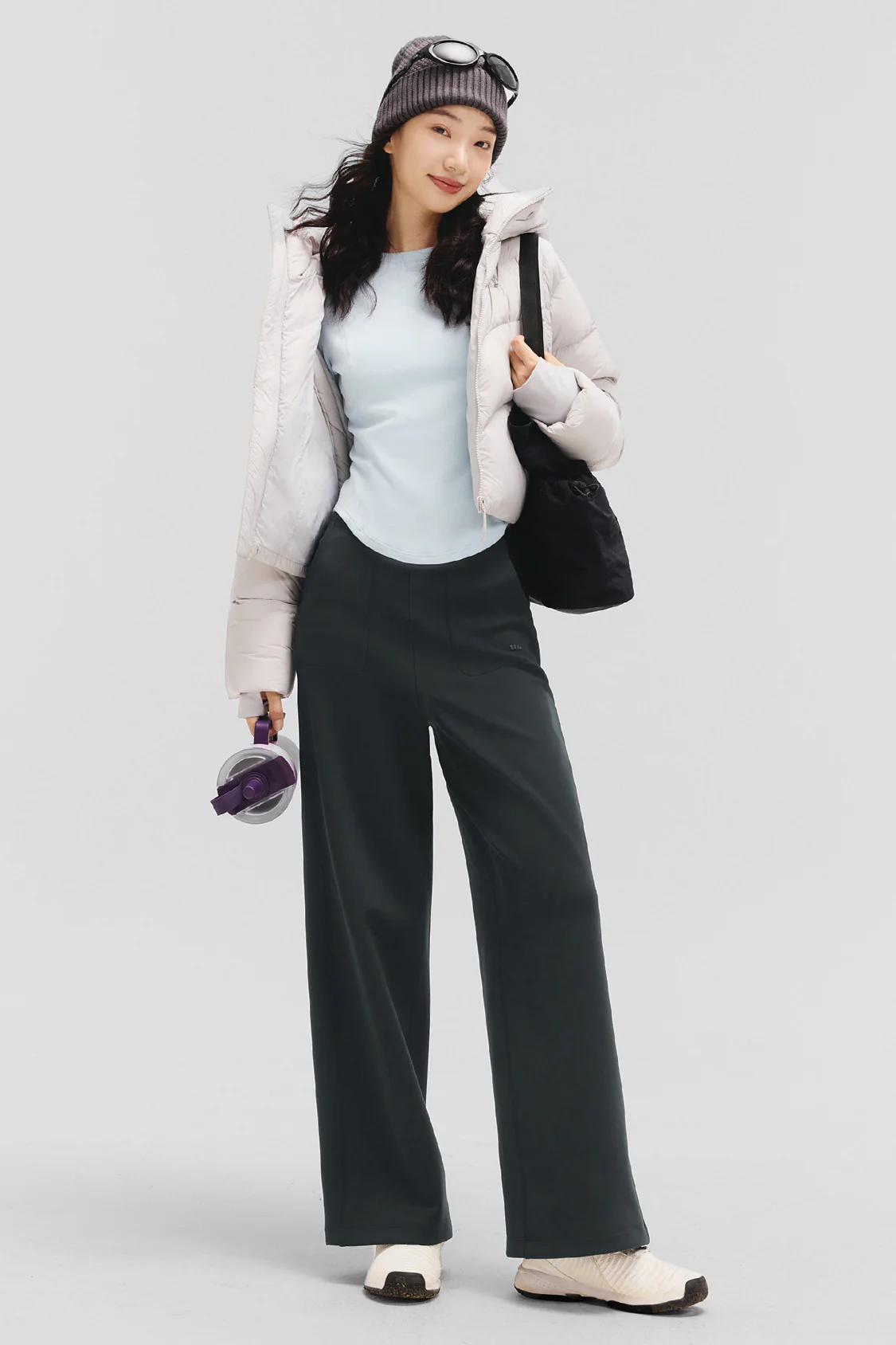 FlowWarm – Women’s High-Stretch Wide-Leg Thermal Pants - Image 2