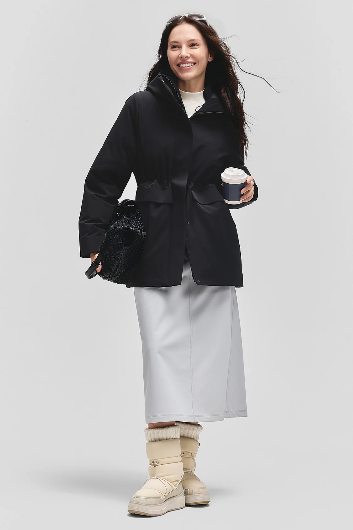 StormCurve – Women’s Windproof Waist-Cinched Down Coat (Mid-Length, Extreme Warmth)