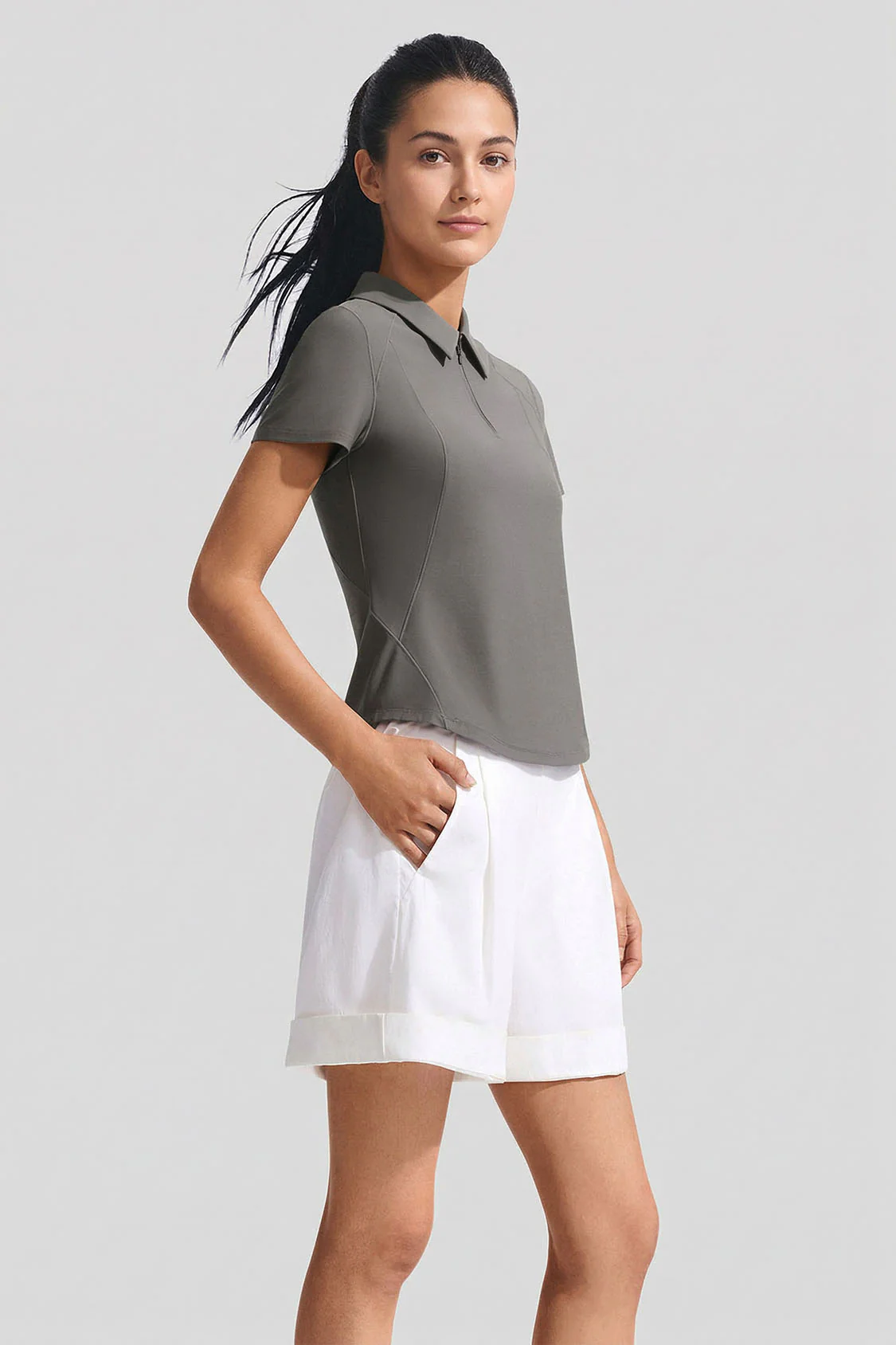 Women's Half-Zip Performance Polo CC003 - Image 11