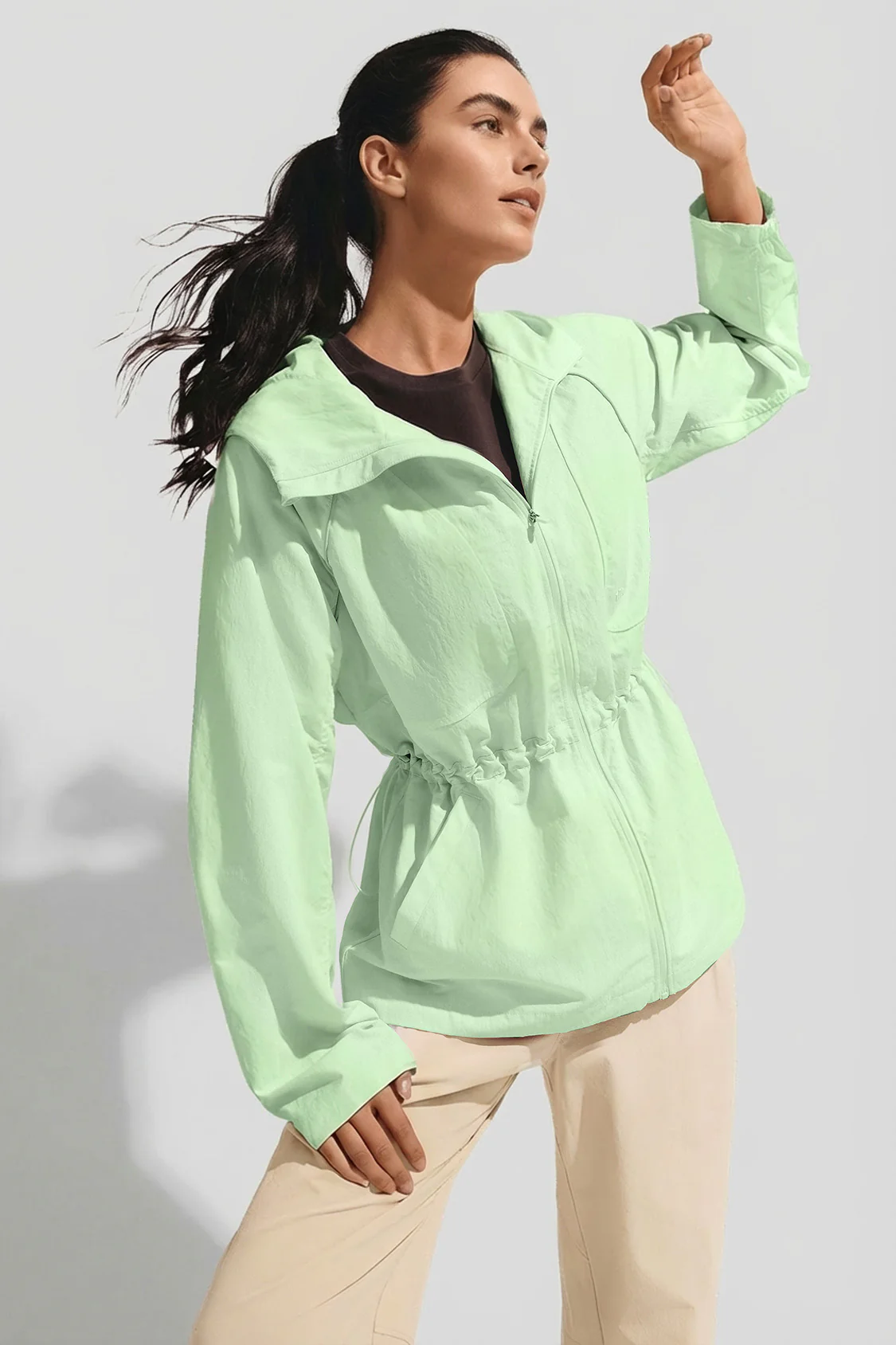 Women's Cinched Waist Sun Protection Jacket UPF 100+ WR008 - Image 7